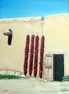 adobe with black door